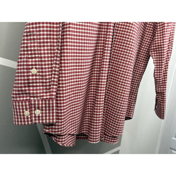 Orvis Red Check Gingham Men’s M Long Sleeve Flannel Shirt Button Down - Picture 6 of 15